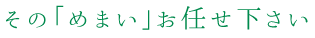 その「めまい」お任せ下さい